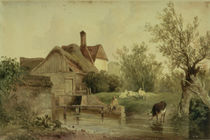 Landscape with a cottage von Joseph William Allen