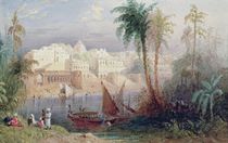 A View of an Indian city beside a river by Thomas Allom