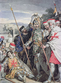 Ivanhoe by Sir Walter Scott: The death of Sir Brian de Bois-Guilbert by John Augustus Atkinson