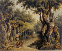 Forest Scene with Woodman and Dog von Thomas Barker of Bath