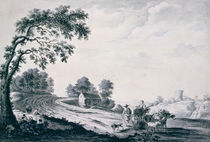 Italian Landscape with Peasants and Animals on a Road by William Beilby