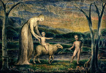 Our Lady with the Infant Jesus Riding on a Lamb with St John by William Blake