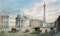 Sackville Street, Dublin, showing the Post Office and Nelson's Column by Samuel Frederick Brocas