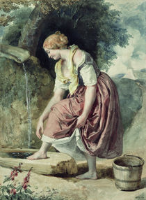 Girl at a Conduit von Karoly or Charles Brocky