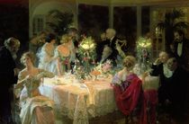 The End of Dinner, 1913 von Jules Alexandre Gruen or Grun
