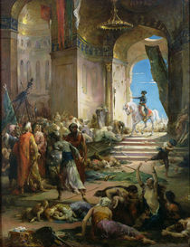 Napoleon Bonaparte in the Grand Mosque at Cairo von Henri Leopold Levy
