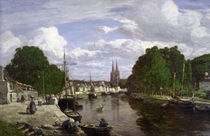 The Port at Quimper, 1857 by Eugene Louis Boudin