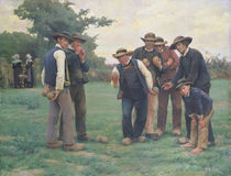 Playing Boules on the outskirts of Concarneau von Theophile Louis Deyrolle