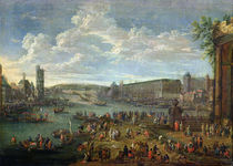View of the Louvre and the Tour de Nesles from the Ile de la Cite von Pieter II Casteels
