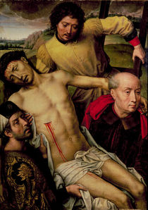Descent from the Cross, left hand panel from the Deposition Diptych von Hans Memling