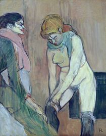 Woman Putting on her Stocking by Henri de Toulouse-Lautrec