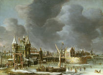 A View of the Regulierspoort by Jan Abrahamsz. Beerstraten