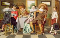 Elegant Figures Feasting at a Table by Dirck Hals