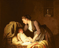 Undressing the Baby, 1880 von Johann Georg Meyer von Bremen