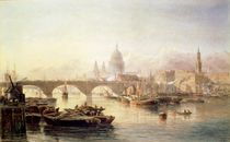 St. Paul's Cathedral and London Bridge by Edward Angelo Goodall