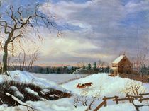 Snow scene, New England von American School