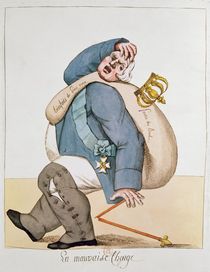 Caricature of Louis XVIII 1815 by French School