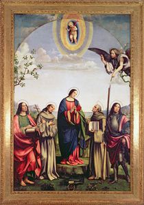 Annunciation and Saints, 1500 von Il Francia