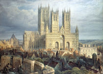 Lincoln Cathedral from the North West by Frederick Mackenzie