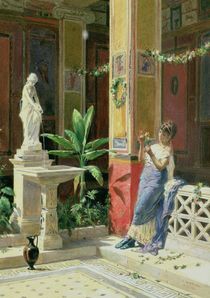 In a Courtyard in Pompeii, 1878 by Luigi Bazzani