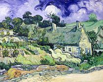 Thatched cottages at Cordeville by Vincent Van Gogh