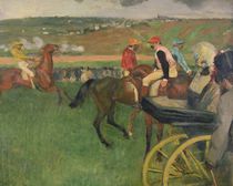 The Race Course - Amateur Jockeys near a Carriage by Edgar Degas