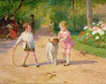 Playing with the hoop von Victor Gabriel Gilbert