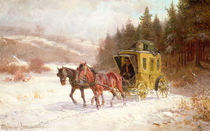 The Post Coach in the Snow by Fritz van der Venne