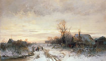 Children playing in a winter landscape von August Fink