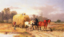 Carting hay, 19th century by Alexis de Leeuw
