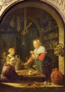 The Village Grocer, 1647 by Gerrit or Gerard Dou
