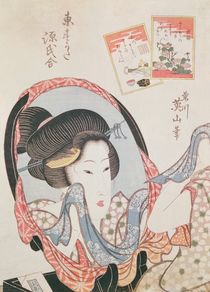Woman at her Mirror, published c.1830 von Kikukawa Eizan