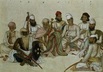 Nine courtiers and servants of the Raja Patiala von Indian School