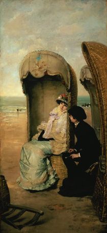 Confidences on the Beach, c.1883 by Vincente Gonzalez Palmaroli