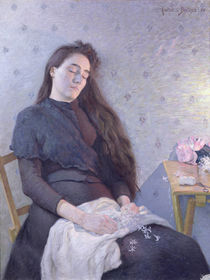 The Sleeping Flower Girl, 1892 by Eugene Assezat de Bouteyre