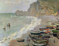 Etretat, beach and the Porte d'Amont by Claude Monet
