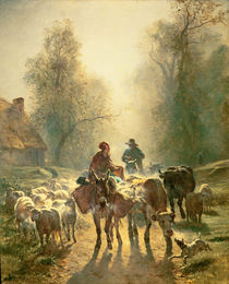 Setting off For Market by Constant-Emile Troyon
