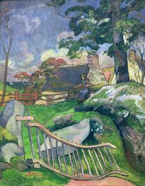 The Wooden Gate or, The Pig Keeper by Paul Gauguin