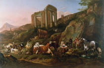 Classical Landscape with Animals by Johann Heinrich Roos