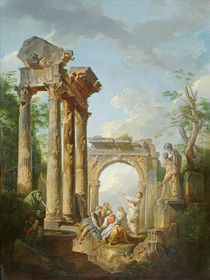 The Ruins of the Temple of Vespasian by Giovanni Maria Griffoni