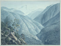 View from Murichon, looking northwards up the channel of the Teenchoo by Samuel Davis