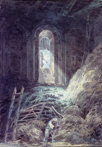 A Barn, Interior of the Ruined Refectory of St. Martin's Priory by Joseph Mallord William Turner