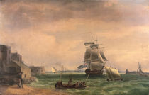 Men-O'-War and Small Craft at Portsmouth Harbour von Thomas Whitcombe