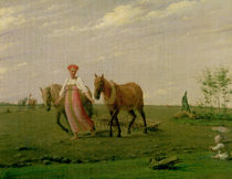 Ploughing in Spring, 1820s von Aleksei Gavrilovich Venetsianov