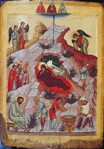 The Nativity, Russian icon von Russian School