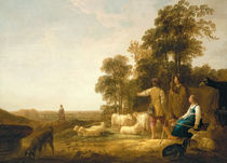 A Landscape with Shepherds and Shepherdesses by Aelbert Cuyp