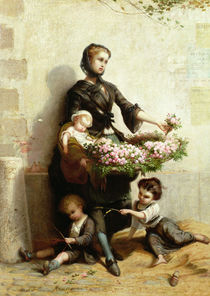 Victorian Flower Seller by Leopold de Moulignon