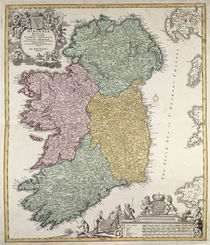 Map of Ireland showing the Provinces of Ulster von Johann Baptista Homann