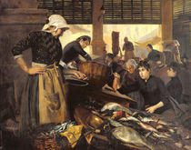 Fish Market in the Halle Delacroix by Edouard Cremieux