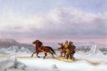 Crossing the St. Lawrence from Levis to Quebec on a Sleigh von Cornelius Krieghoff